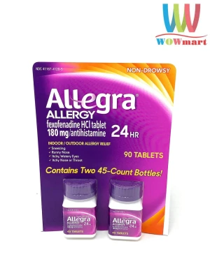 Viên chống dị ứng Allegra Allergy 24hr 90 Tablets (45 Tablets x2 hủ)
