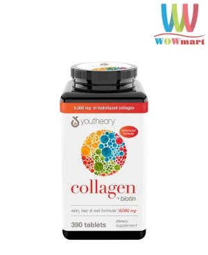 Viên Collagen giúp làn da trắng hồng căn mịn Youtheory Collagen Advanced Formula 390 viên