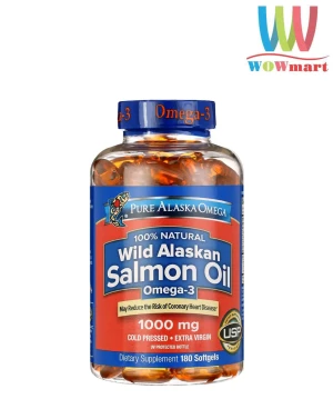 Viên dầu cá hồi Pure Alaska Omega Wild Salmon Oil 1,000mg 180 viên