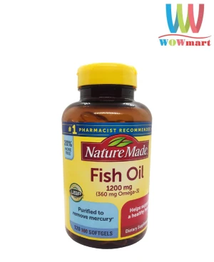 Viên dầu cá Nature Made Fish Oil 1200mg 360mg 120 viên