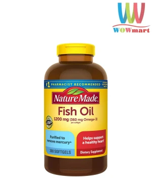 Viên dầu cá Nature Made Fish Oil 1200mg 360mg 300 Softgels