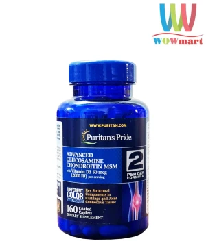 Viên uống bổ khớp Puritan’s Pride Advanced Glucosamine, Chondroitin, MSM & D3 160 viên - Wowmart VN | 100% hàng ngoại nhập