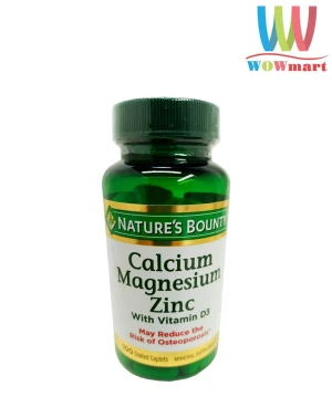 Viên uống bổ sung canxi magie và kẽm từ Nature's Bounty Calcium Magnesium Zinc 100 viên - Wowmart VN | 100% hàng ngoại nhập