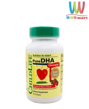 Viên uống bổ sung DHA cho trẻ từ 6 tháng đến 12 tuổi ChildLife Pure DHA 90 viên
