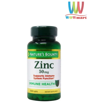 Viên uống bổ sung kẽm Nature’s Bounty Zinc 50mg 100 viên - Wowmart VN | 100% hàng ngoại nhập