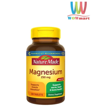 Viên uống bổ sung Magiê Nature Made Magnesium 250mg 200 Tablets