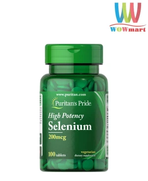 Viên uống bổ sung Selenium Puritan’s Pride High Potency Selenium 200mcg 100 Tablets - Wowmart VN | 100% hàng ngoại nhập
