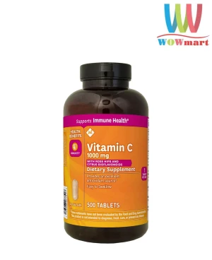 Viên uống bổ sung vitamin C Member's Mark Vitamin C Natural With Rose Hips 1000mg 500 viên - Wowmart VN | 100% hàng ngoại nhập