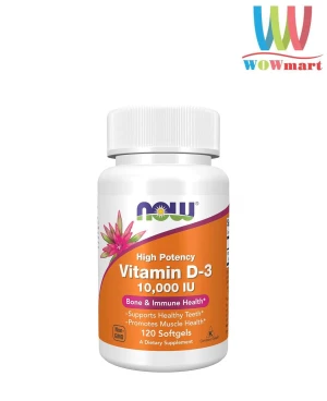 Viên uống bổ sung Vitamin D3 Now Vitamin D3 10000 IU 120 Softgels