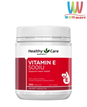 Viên uống bổ sung vitamin E Healthy Care Vitamin E 500IU 200 viên