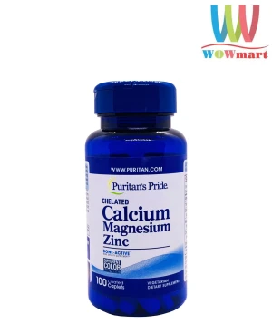 Viên uống bổ xương Puritan’s Pride Calcium Magnesium Zinc 100 viên - Wowmart VN | 100% hàng ngoại nhập