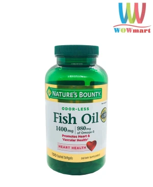 Viên uống dầu cá trợ tim, sáng mắt Nature s Bounty Fish Oil 1400mg 130 Softgels