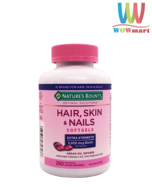 Viên uống đẹp da tóc và móng Nature's Bounty Hair Skin & Nails 250 viên - Wowmart VN | 100% hàng ngoại nhập