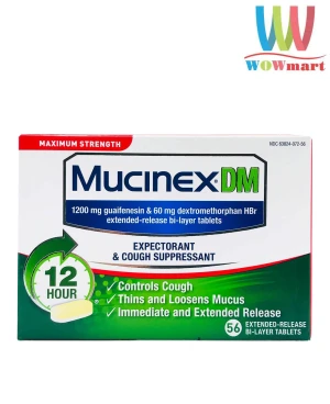 Viên uống giảm ho long đờm Mucinex DM Maximum Strength 56 viên