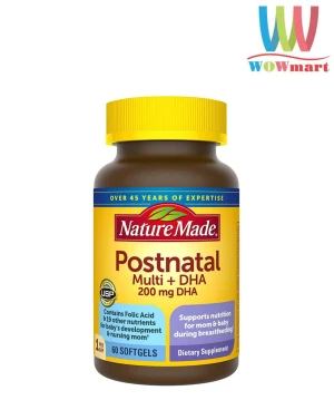 Vitamin cho phụ nữ sau sinh Nature Made Postnatal Multi DHA 60 viên