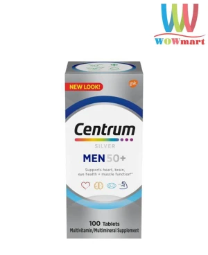 Vitamin dành cho nam giới trên 50 tuổi Centrum Silver Men 50+ 100 viên - Wowmart VN | 100% hàng ngoại nhập