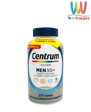Vitamin dành cho nam giới trên 50 tuổi Centrum Silver Men 50+ 275 viên - Wowmart VN | 100% hàng ngoại nhập