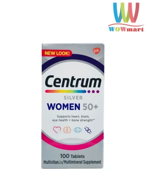 Vitamin dành cho phụ nữ trên 50 tuổi Centrum Silver Women 50+ 100 viên - Wowmart VN | 100% hàng ngoại nhập