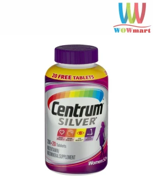 Vitamin dành cho phụ nữ trên 50 tuổi Centrum Silver Women 50+ 220 viên - Wowmart VN | 100% hàng ngoại nhập