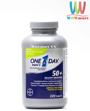 Vitamin One A Day cho nam giới trên 50 tuổi One A Day Men's 50+ Multivitamin 220 viên - Wowmart VN | 100% hàng ngoại nhập