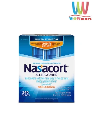 Xịt mũi giảm viêm xoang, dị ứng Nasacort Allergy 24hr Non-Drowsy Nasal Spray 16,9ml x2 chai