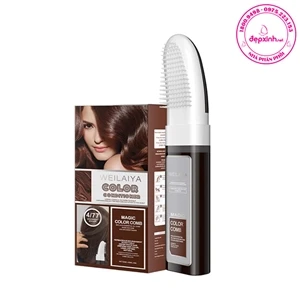 Dầu gội phủ bạc dưỡng tóc Weilaiya Magic Color Comb 100ml - Nâu Đen