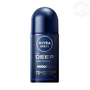 Lăn ngăn mùi than hoạt tính Nivea Men Deep Black Charcoal Dark Wood 72h 50ml