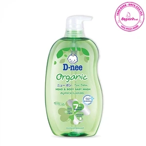 Tắm gội toàn thân em bé Baby D-Nee Organic Xanh lá 800ml