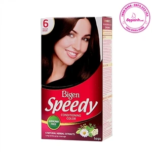 Thuốc nhuộm tóc thảo dược Bigen Speedy 6 Medium Brown Nâu Caramen