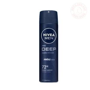 Xịt khử mùi than đen hương gỗ đen Nivea Men Deep Dark Wood Maxxtech 72h 150ml