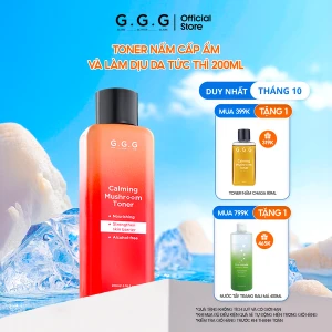 Toner Nấm Chaga Không Cồn Hỗ Trợ Cấp ẩm Dịu Da - G.G.G Calming Mushroom Toner 200ml