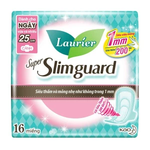Băng Vệ Sinh Laurier Siêu Mỏng Bảo Vệ Super Slimguard 25Cm 16 Miếng.