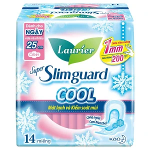 Băng Vệ Sinh Siêu Mỏng Mát Lạnh Laurier Super Slimguard Cool 25Cm 1mm 14 Miếng.