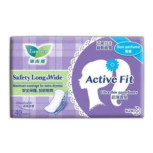 Băng Vệ Sinh Siêu Thấm Không Hương Laurier Active Fit Ultra Thin Pantyliner Active Fit Non-Perfume 40 Pads