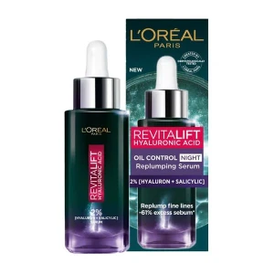 Dưỡng Chất Kiềm Dầu Ban Đêm Loreal Paris Revitalift Hyaluronic Acid Oil Control Night Replumping Serum 30ml.