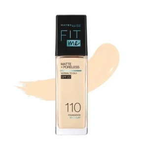 Kem Nền Mịn Nhẹ Kiềm Dầu Chống Nắng Maybelline Fit Me Matte Poreless Foundation Spf 22 110 Porcelain 30ml.