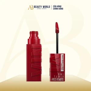 Son Bóng Bền Màu Nhẹ Môi Maybelline Màu 10 Nâu Đỏ Ấm Superstay Vinyl Ink Lippy 4.2m.