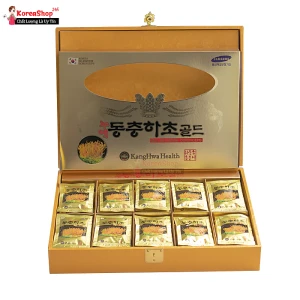 Đông Trùng Hạ Thảo KangHwa Hộp Gỗ Vàng Cao Cấp 60 Gói