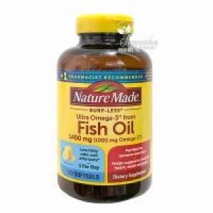 Thực phẩm chức năng Dầu cá Burp Less Fish Oil 1400mg Nature Made của Mỹ 130 viên