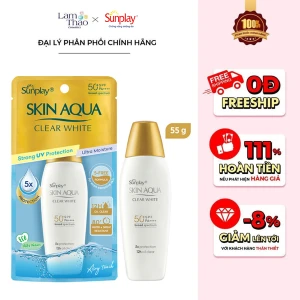 Chống Nắng Dạng Sữa Dưỡng Da Trắng Mịn Sunplay Skin Aqua Clear White SPF 50 PA