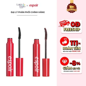 Chuốt Mi Không Thấm Nước, Dày & Dài Mi Espoir Nomudging Mascara Waterproof XP