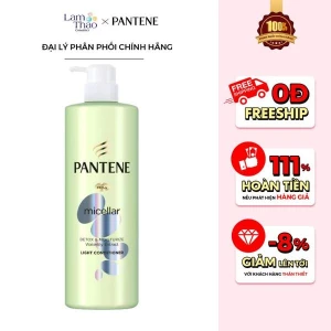 Dầu Xả Pantene Dưỡng Ẩm Làm Sạch Chiết Xuất Hoa Súng Micellar Detox and Moisture Waterlily Extract Light Conditioner