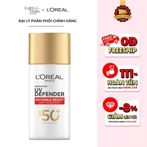 Kem Chống Nắng Thoáng Da Mỏng Nhẹ Loreal Paris UV Defender Invisible Resist Daily Sunscreen SPF50 PA