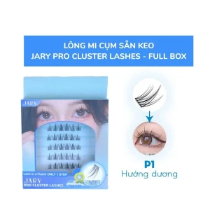 Lông Mi Cụm Có Sẵn Keo Jary Pro Cluster Lashes 6 Hàng (Hộp Giấy)