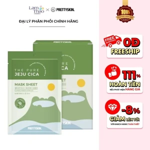 Mặt Nạ Chiết Xuất Rau Má Pretty Skin The Pure Jeju Cica Mask Sheet