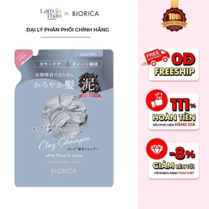 TẶNG BÌNH CHIẾT BIORICA Dầu Gội Phục Hồi, Giảm Gãy Rụng Tóc Biorica Clay Shampoo White Floral & Savon