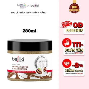 Tẩy Tế Bào Chết Hỗ Trợ Sáng Da Chiết Xuất Cafe Arabiaca Và Tinh Chất Sữa Besilki Arabiaca Coffee & Milk Protein Body Scrub