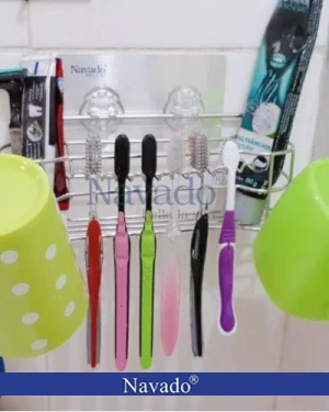 Bán kệ inox cốc đánh răng không khoan tường tphcm