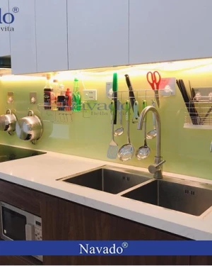 Bộ phụ kiện inox bếp dán kính 3 món