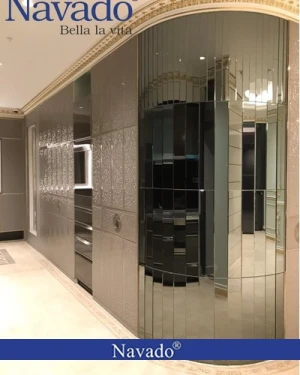 Gương bỉ ghép nghệ thuật màu xám